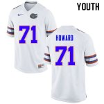 Youth Florida Gators #71 Chris Howard NCAA Nike White Authentic Stitched College Football Jersey KHY7262IR